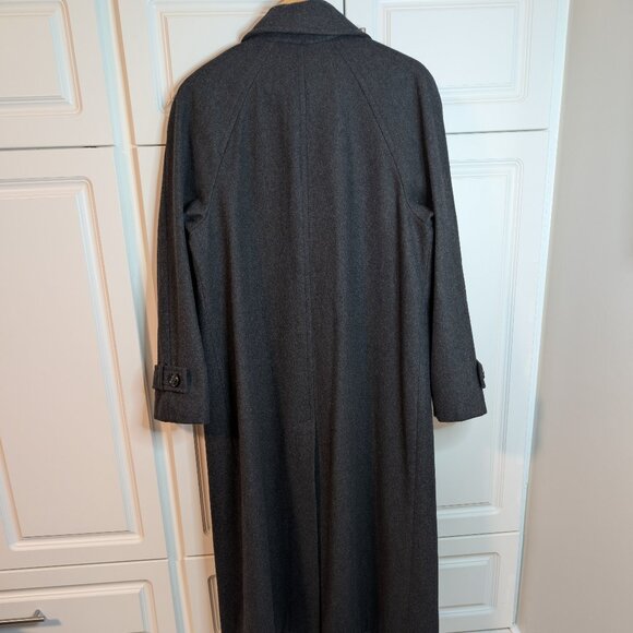 Vintage London Fog Wool Blend Full Length Coat | Women's, Charcoal Gray, Size 14 - Picture 7 of 15
